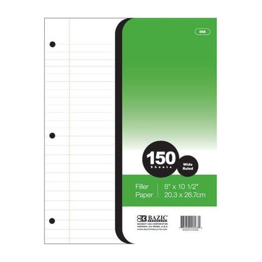 FILLER PAPER WIDE RULED 150 SHEET