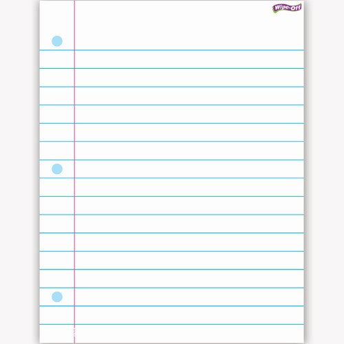 NOTEBOOK PAPER WIPE-OFF CHART
