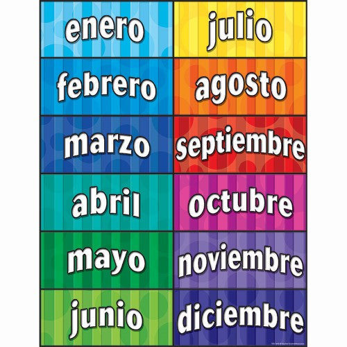 CHART MONTHS OF THE YEAR SPANISH