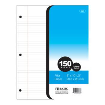 FILLER PAPER COLLEGE RULE 150 SHEET