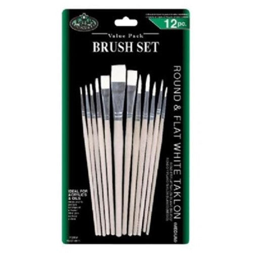 TAKL ROUND & FLAT WHIT BRUSH PQT.12