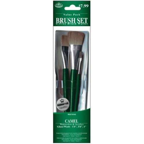 CAMEL GLAZE WASH BRUSH SETPQ.3