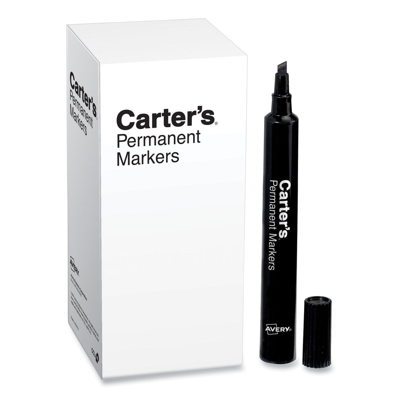 PERMANENT MARKER BLACK CARTERS CHISEL TIP PQ.12
