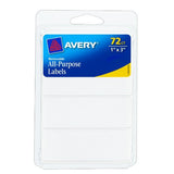 REMOVABLE LABELS WHITE 1" X 3" PQ.72