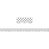BLACK POLKA DOTS ON WHITE SCALLOPED BORDER