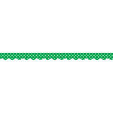 GREEN MINI POLKA DOTS SCALLOPED BORDER