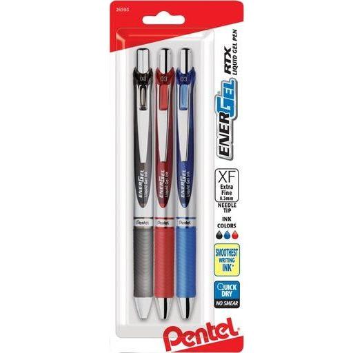 RETRAC LIQUID GEL PEN .3 EXTRA FINE ASST. PQ.3