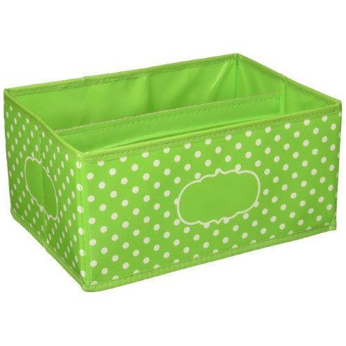 LIME POLKA DOTS SMALL STORAGE BIN