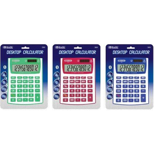 12-DIGIT DUAL POWER FANCY COLOR DESKTOP CALCULATOR