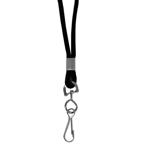 NECK LANYARD CLASSIC ROUND WITH SWIVEL HOOK BLACK