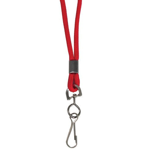 NECK LANYARD CLASSIC ROUND WITH SWIVEL HOOK RED