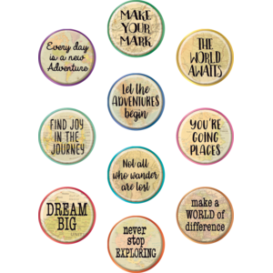 TRAVEL THE MAP POSITIVE SAYING ACCENTS 30PCS