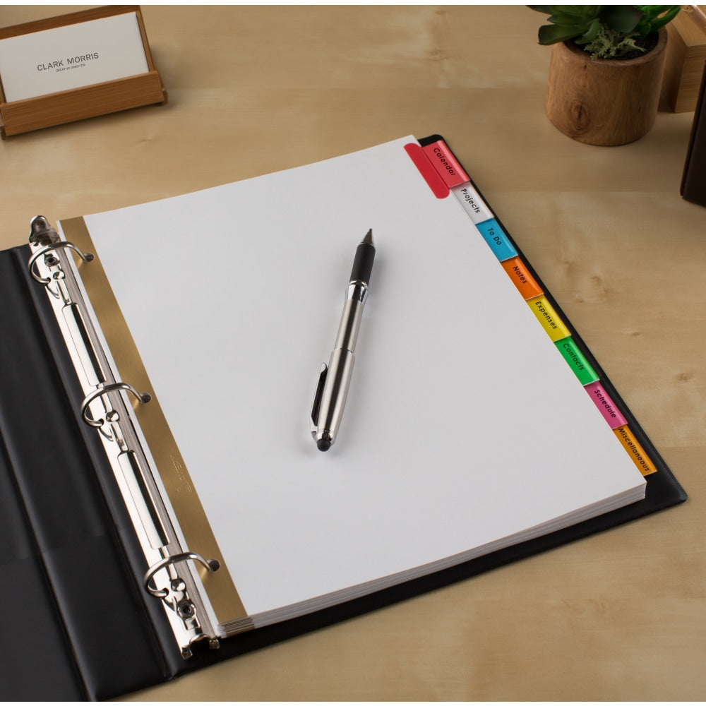 Big Tab Insertable Dividers 8 Tab Multicolor
