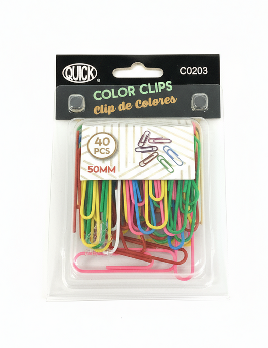 PAPER CLIPS JUMBO VYNIL COLOR PQ.40