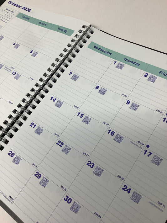 DIARY MONTHLY BLACK 16 MONTH