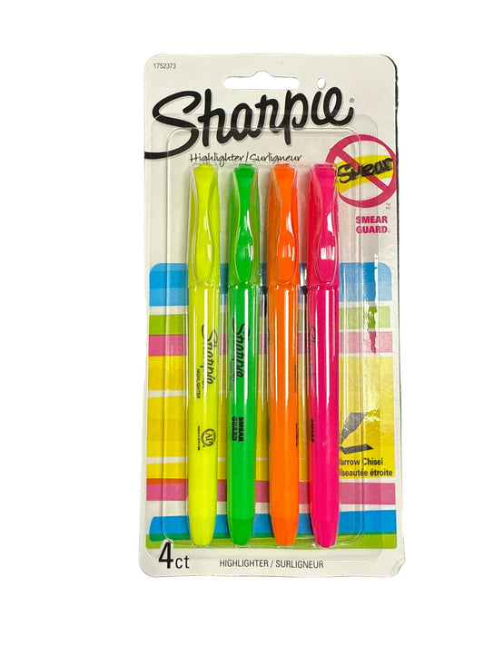 SHARPIE ACCENT HIGHLIGHTER ASST PQT.4