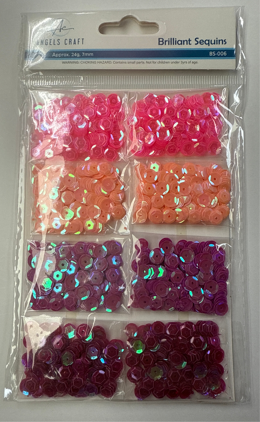 BRILLIANT SEQUINS ROUGE PINKS TINTS