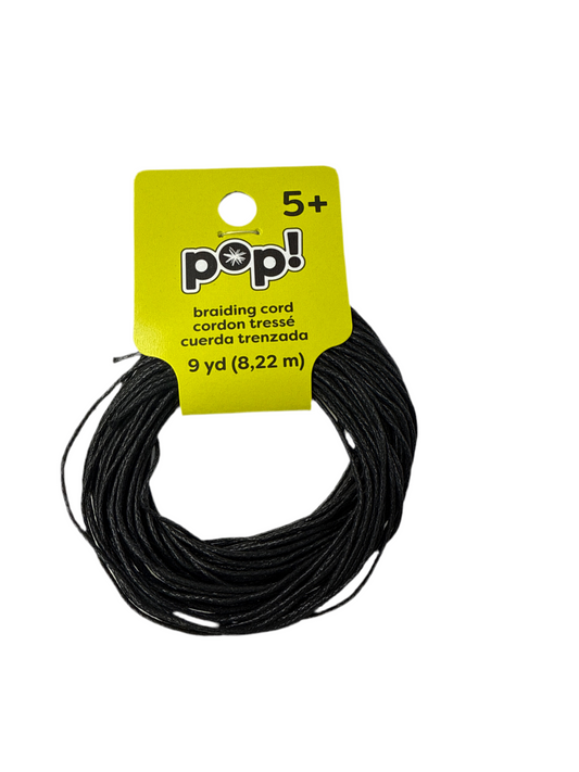 POP! POSSIBILITIES COTTON BRAIDING CORD BLACK 1MM