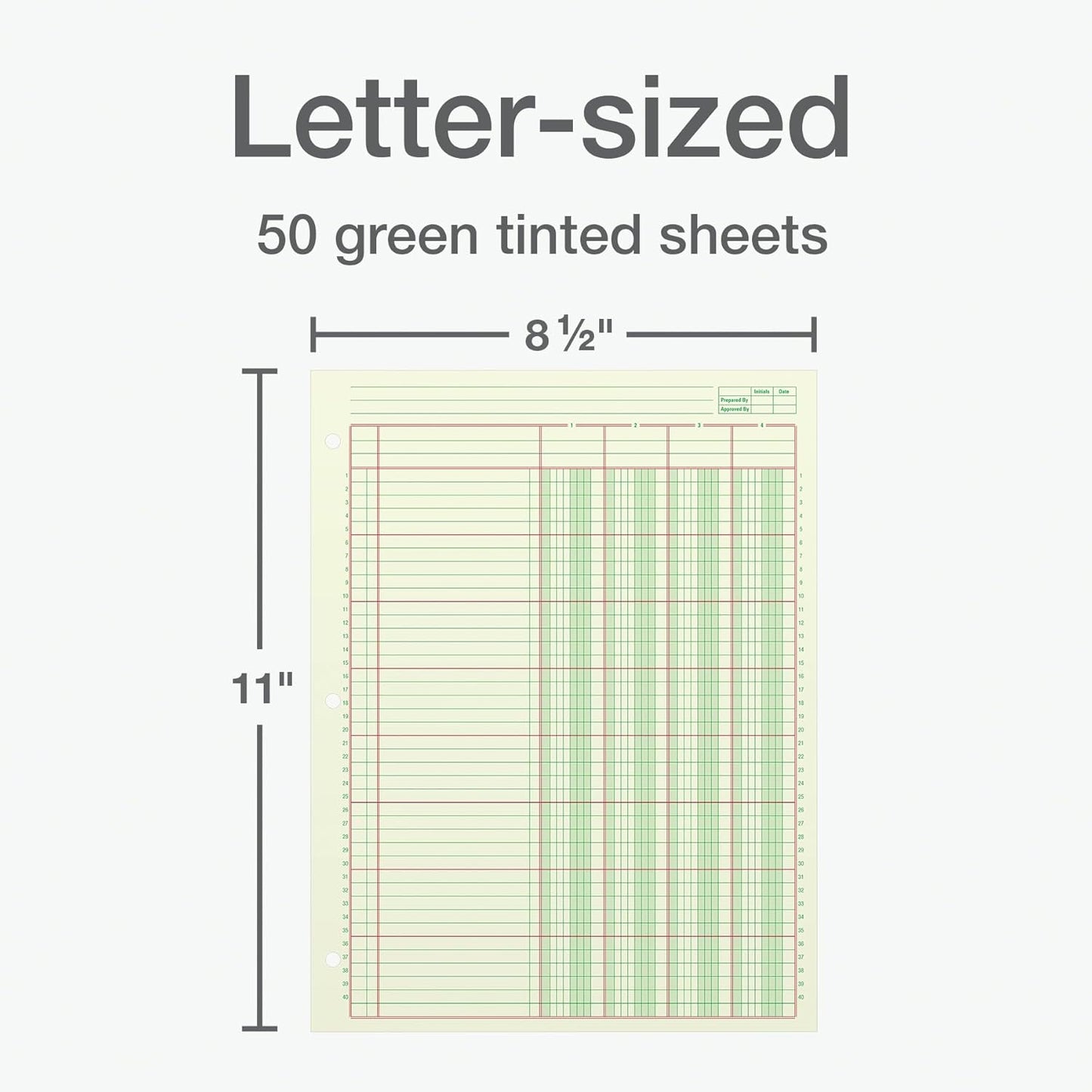 Columnar Analysis Pad, 4 Column Ledger, 8.5" x 11", 100 Pages