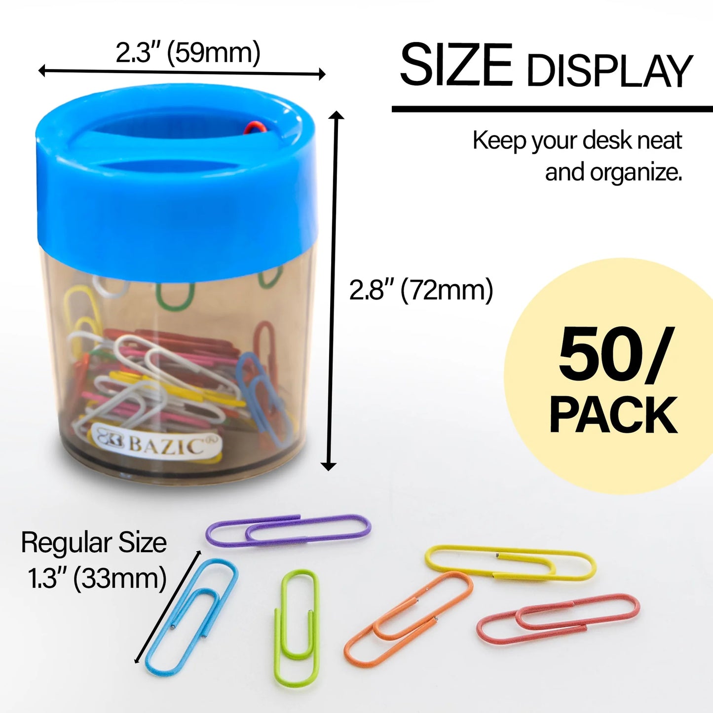 Magnetic Paper Clips Holder w/ Asst. Color No.1 Paper Clip