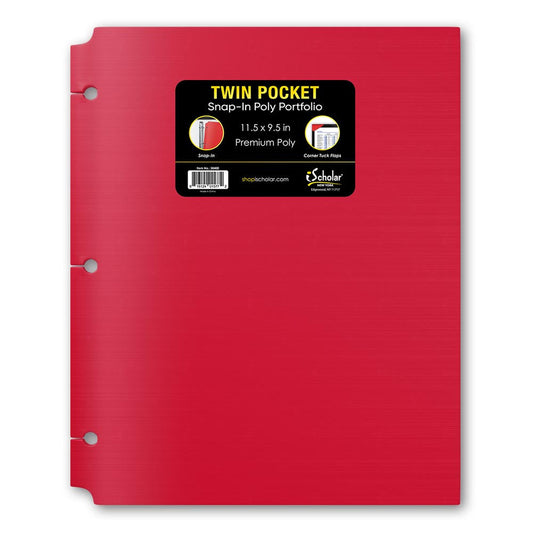 TWIN POCKET POLY PORTFOLIO ASSORTED COLORS