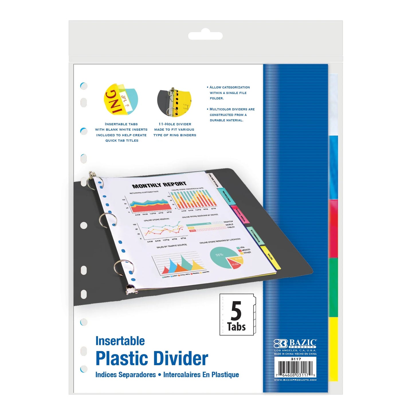 INDEX DIVIDER 5 COLORS TABS