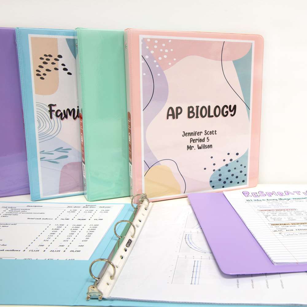 View Binder 1" 2-Pocket Asstorted Pastel Colors