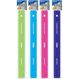 STEEL RULER ASST.W/NON SKID BACK 12"