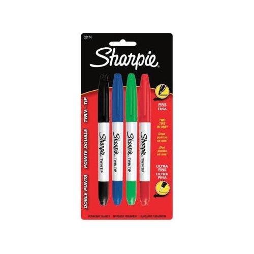 SHARPIE TWIN TIP ASST PQT.4
