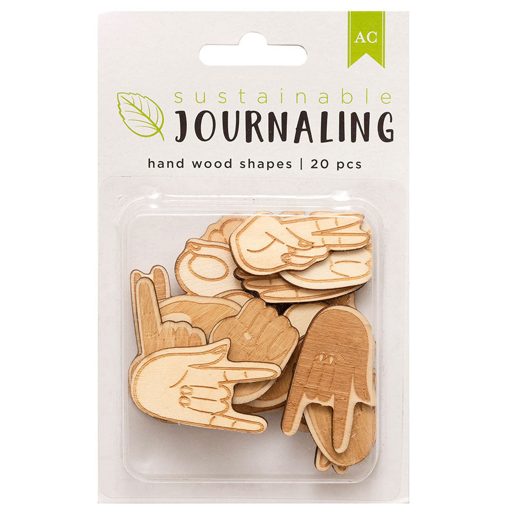 WOOD SHAPE HANDS SUSTAINABLE JOURNALING 20PCS