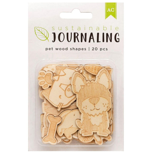 WOOD SHAPE PETS SUSTAINABLE JOURNALING 20PCS