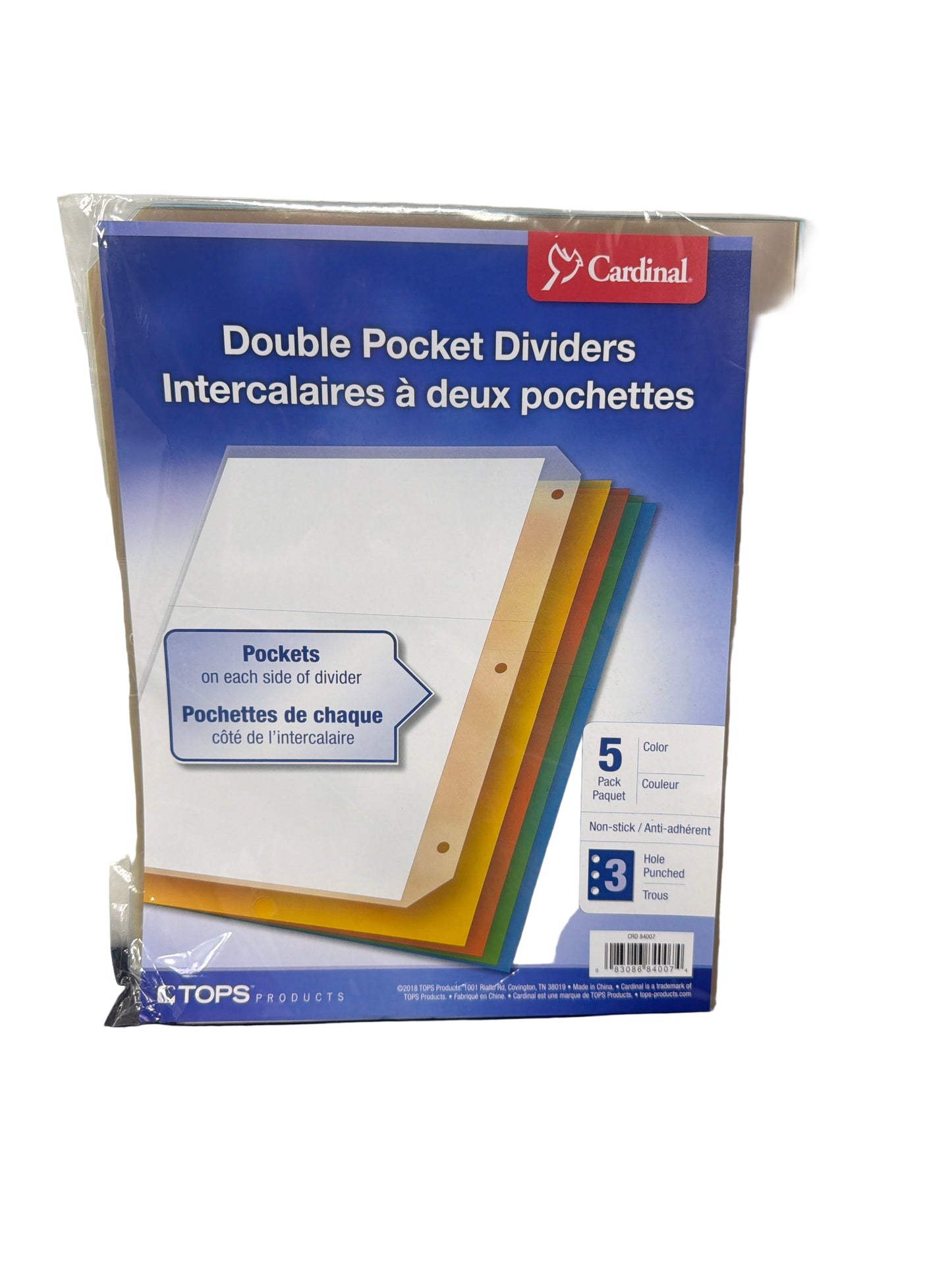 Plastic Pocket Index Dividers 5 Tab Asst Letter