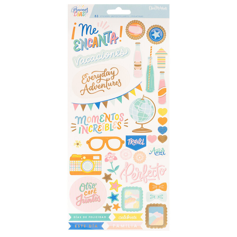 BUENOS DIAS STICKER MATTE GOLD FOIL 83 PCS