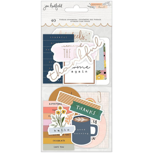 EPHEMERA PHRASE GOLD FOIL PEACEFUL HEART 40PCS