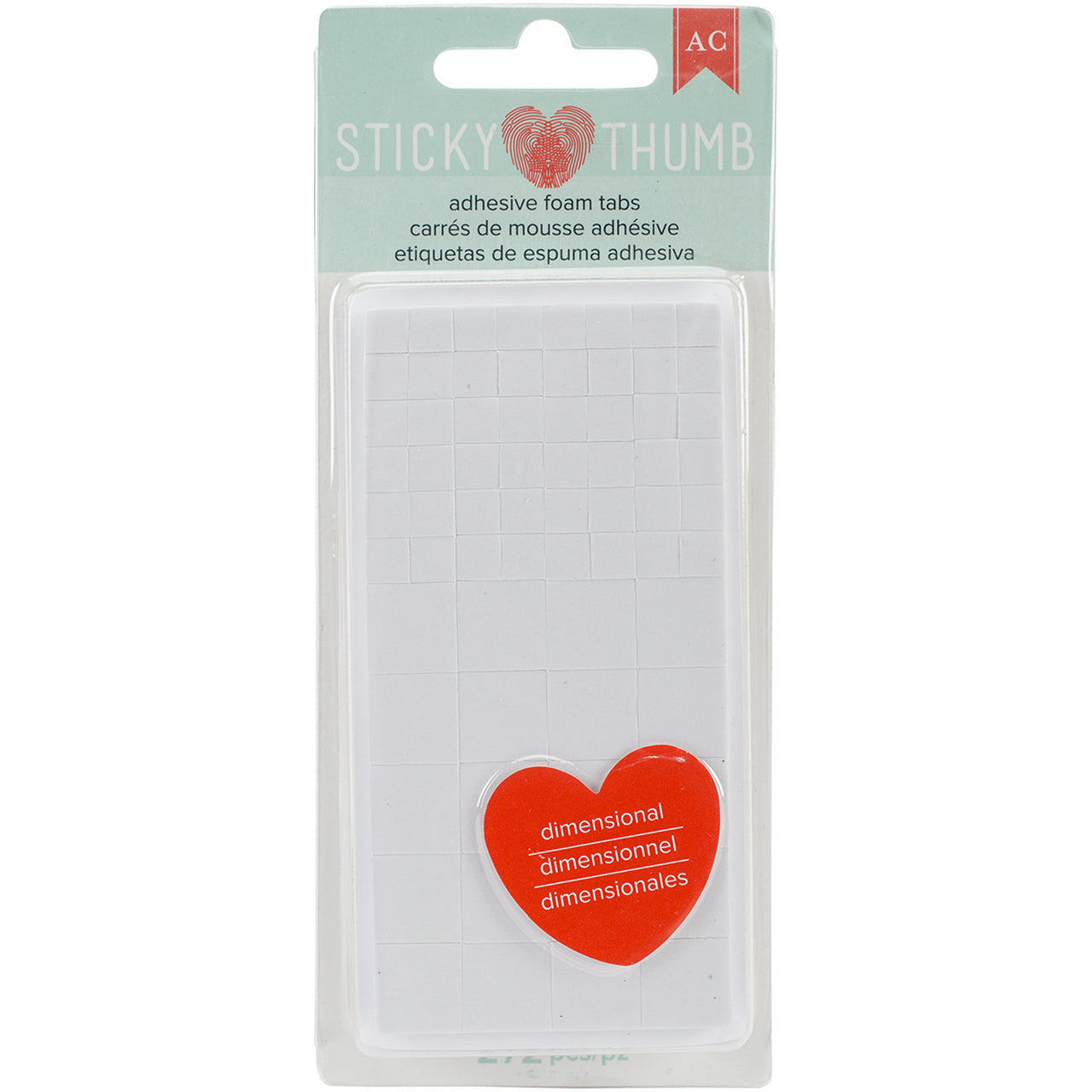 ADHESIVE DIMENSIONAL FOAM WHITE SQUARE 272PCS