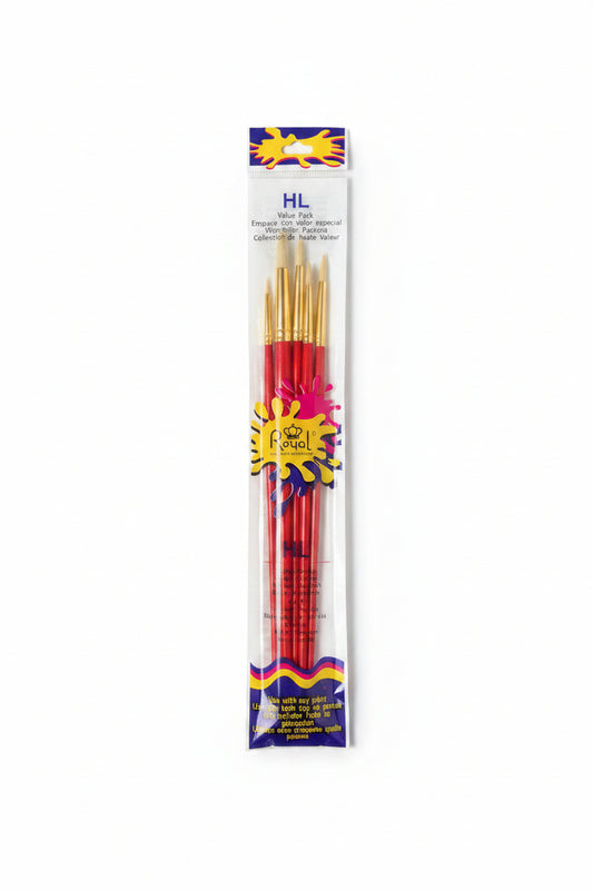 Brush #1,2,4,6,8 Long Round Set Pkg. 5
