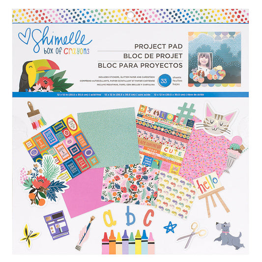 BOX OF CRAYONS PAPER PAD 12X12