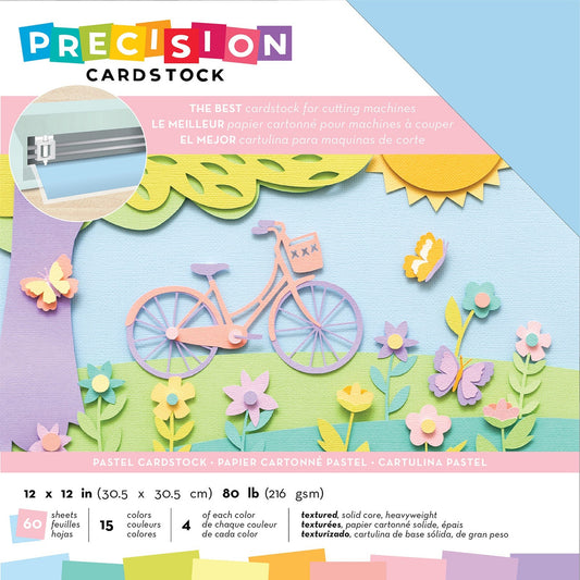 PRECISION CARDSTOCKPASTEL TEXTURED 12X12 60PCS