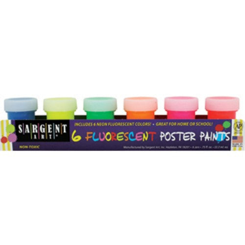 TEMPERA FLUORESCENT 6 COLORES