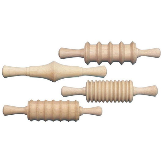 WOODEN ROLLING PIN 6" SET 4/PK