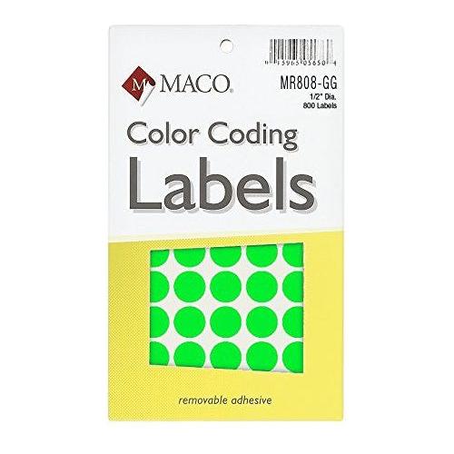 CODING LABEL 1/2" GREEN GLOW 800 PC