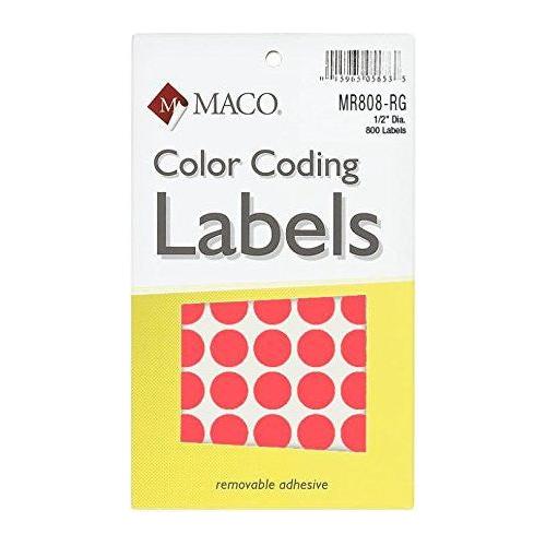 CODING LABEL 1/2" RED GLOW 800 PC