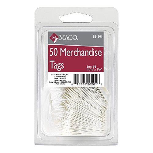 MERCHANDISE TAG WHITE 1-11/16" X 2-3/4" 50 PC