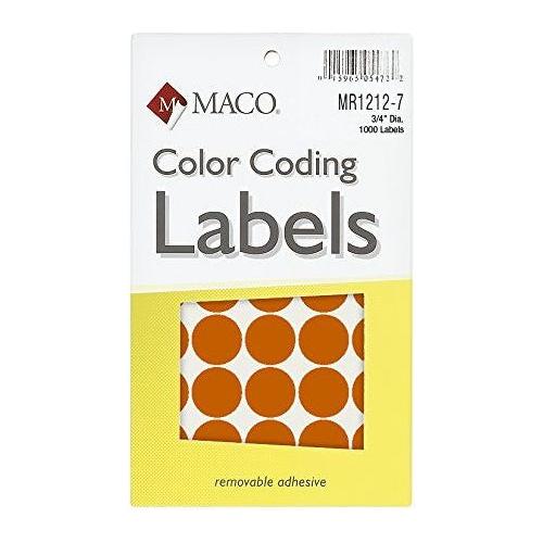 CODING LABEL 3/4" ORANGE 1000 PC