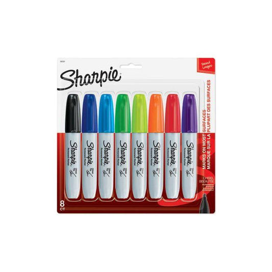 SHARPIE CHISEL TIP BOLD ASST PQT.8