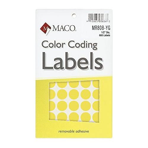 CODING LABEL 1/2" YELLOW GLOW 800 PC