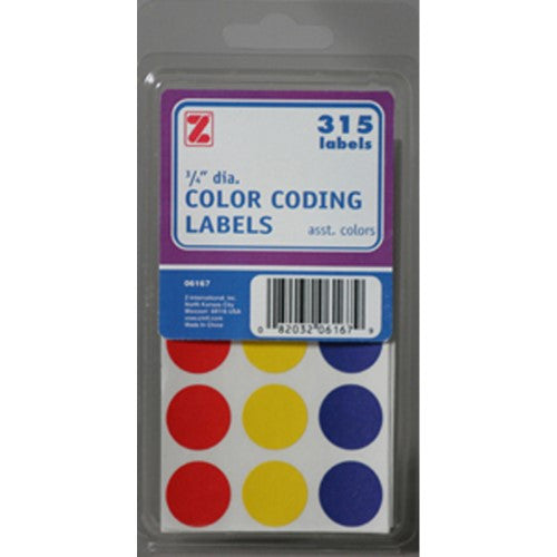 COLOR CODING LABELS ASSORTED COLOR .75" 315/PK