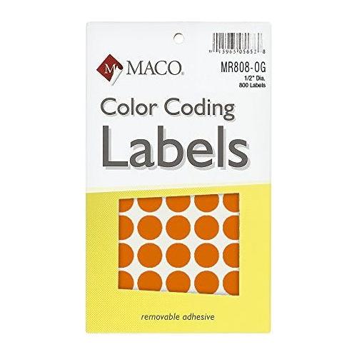 CODING LABEL 1/2" ORANGE GLOW 800 PC