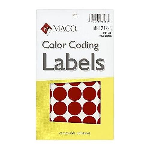 CODING LABEL 3/4" RED 1000 PC