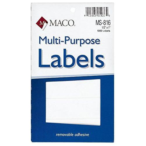 LABEL 1/2" X 1" WHITE 1000 PC
